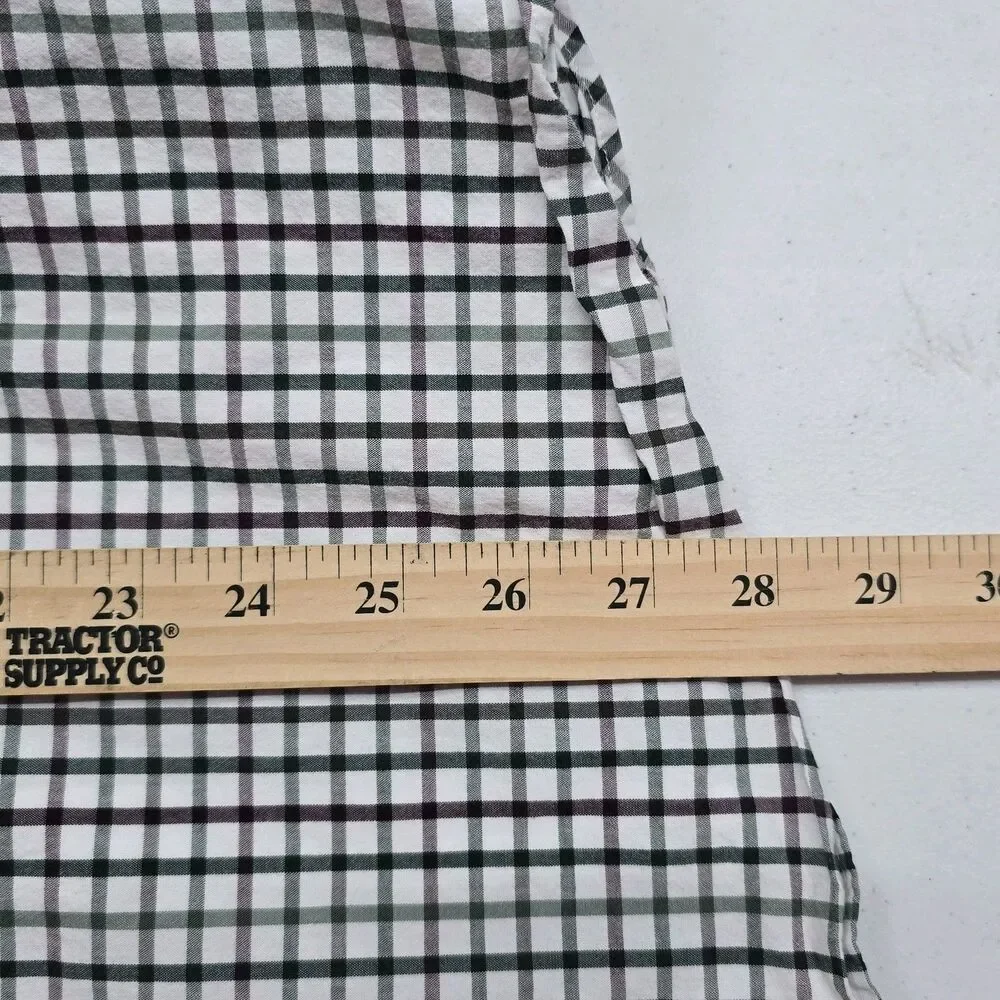 J. Crew Button Down Shirt Slim Fit Mens XL Beige Green Red Check Plaid Cotton